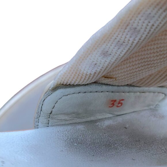 Prada Women's Ivory Patent Leather Canvas Platform Slides Sandals, 35 / 4.5 - Picture 16 of 16